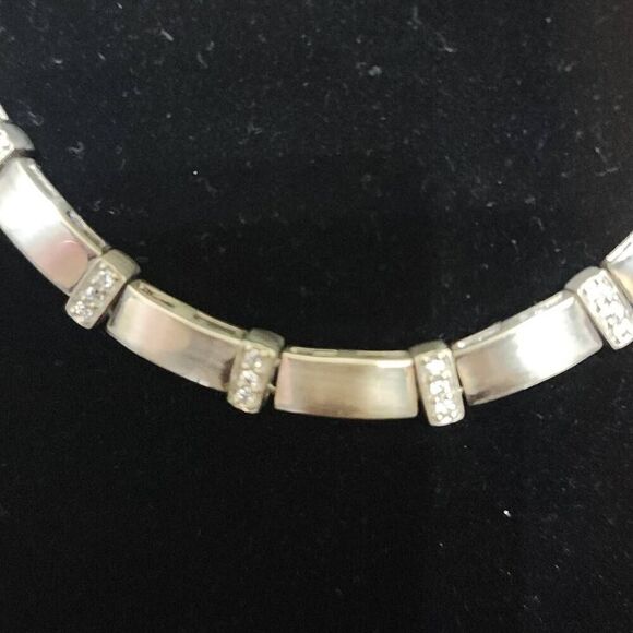 Vintage Crystal Pendant Necklace: 16 Inch Sterling Silver  Vintage Silver 16\
